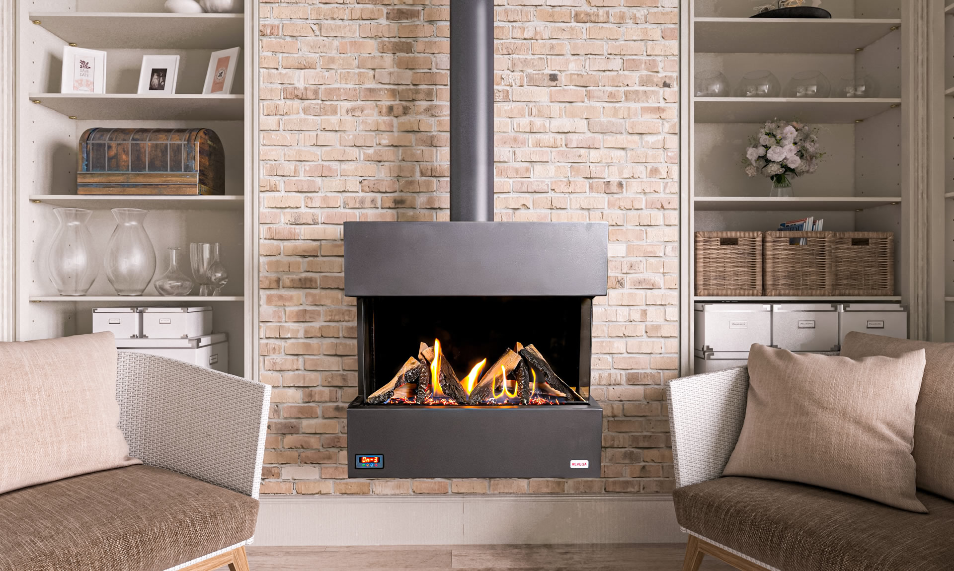 ŞÖMİNE HERMATİK REVEGA ÜSTTEN BACALI H75UB